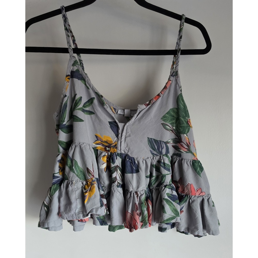 Patrons of Peace Tank Top M Floral Sleeveless Scoop Neck Boho Casual Cami